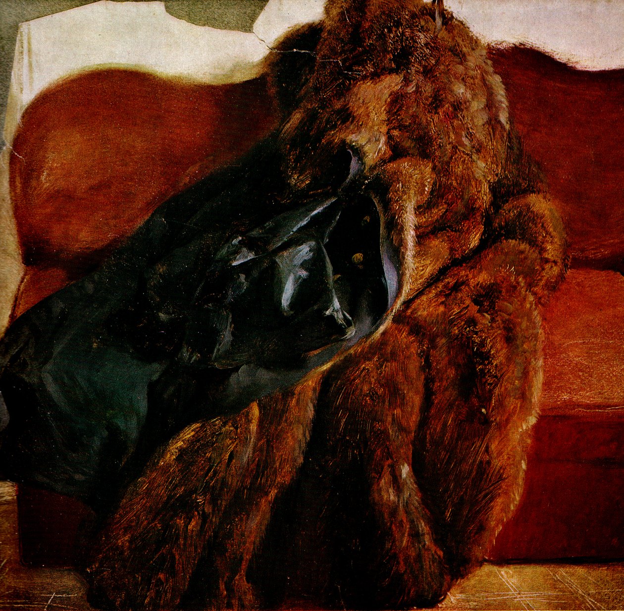 El abrigo de piel del artista de Adolph Menzel