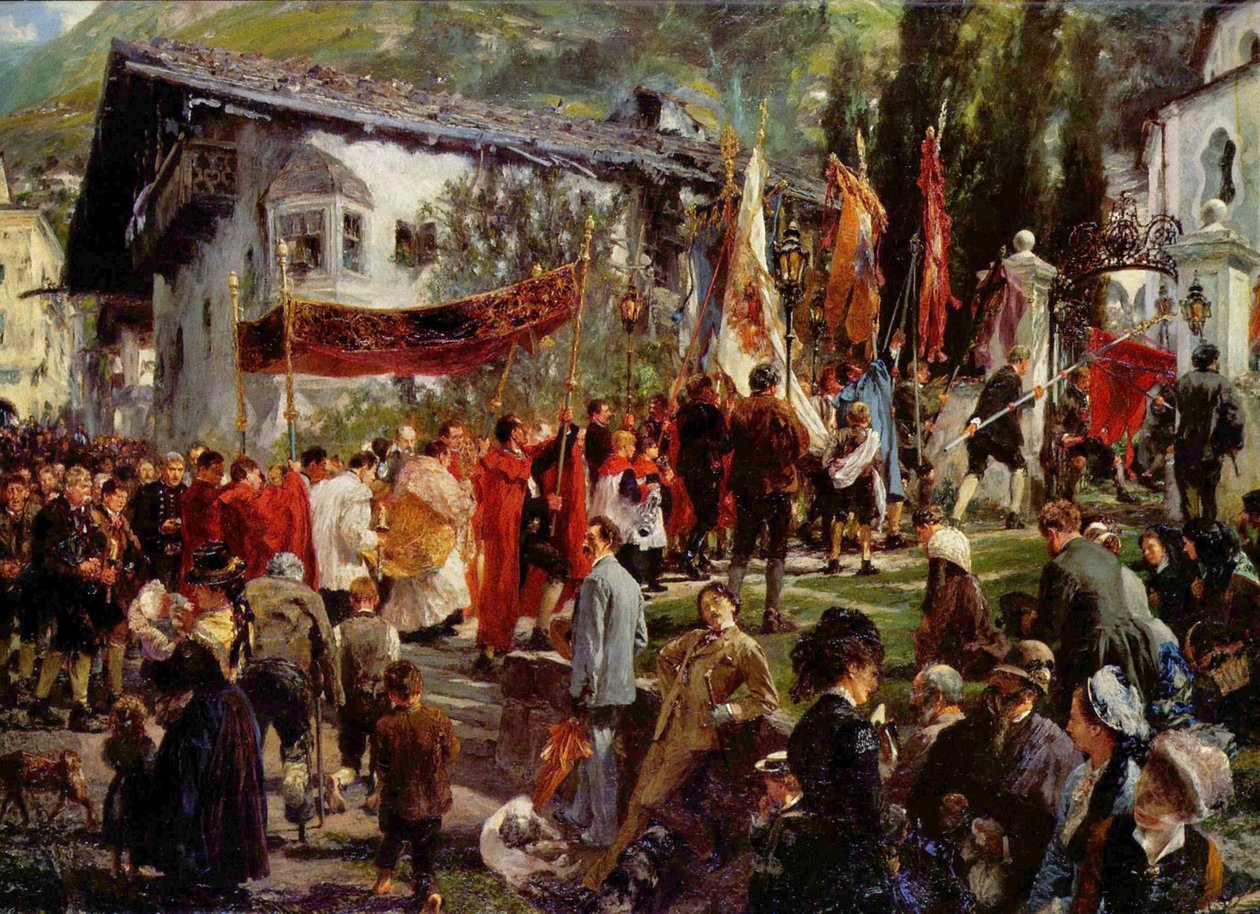 Procesión de Corpus Christi en Hofgastein de Adolph Menzel
