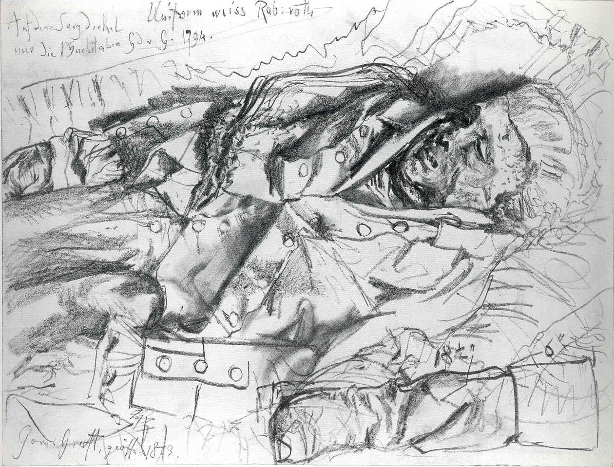 Cadáver de un oficial de Adolph Menzel