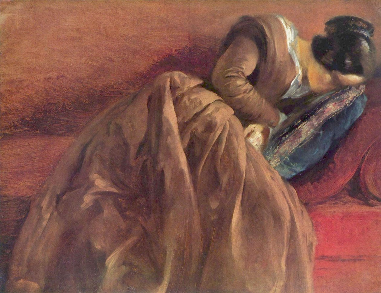 La hermana de Menzel, Emilie, durmiendo de Adolph Menzel