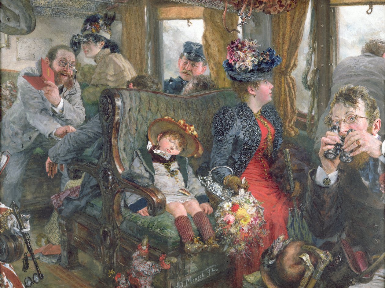 En un viaje al hermoso campo, 1892 de Adolph Menzel