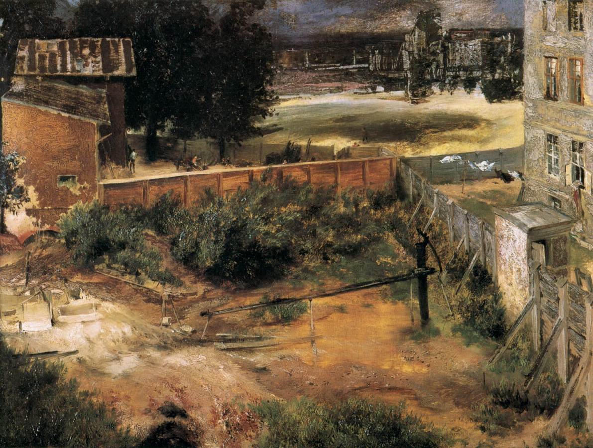Parte trasera de la casa y patio de Adolph Menzel