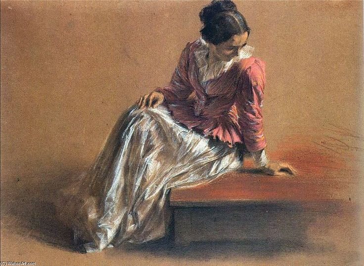 Mujer sentada de Adolph Menzel
