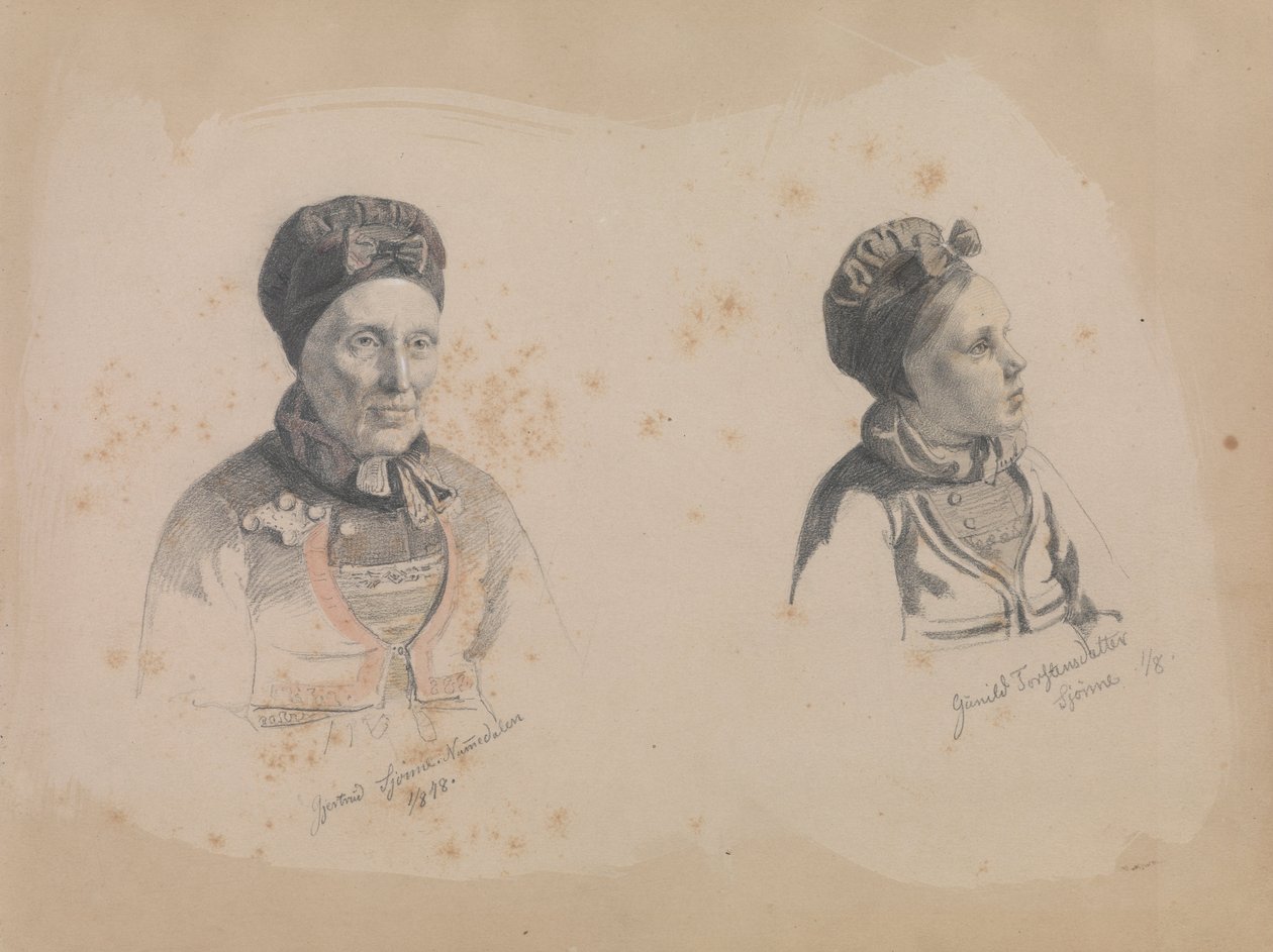 Gjertrud Skjønne y Gunhild Torstensdatter Skjønne de Adolph Tidemand