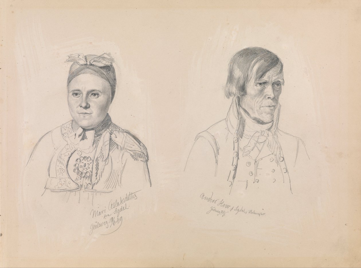 Mari Aslaksdatter y Anders How de Sigdal de Adolph Tidemand