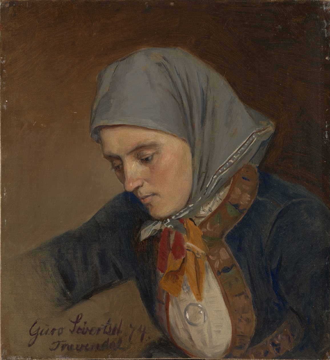 Retrato de Guro Sivertsdatter Travendal de Adolph Tidemand