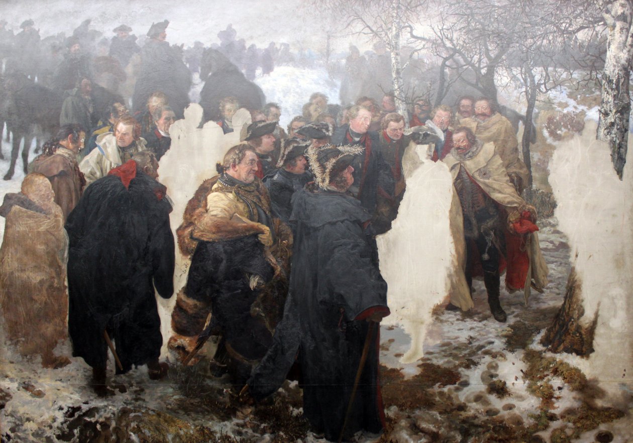 Discurso de Federico el Grande a sus generales antes de la batalla de Leuthen 1757 de Adolph Menzel