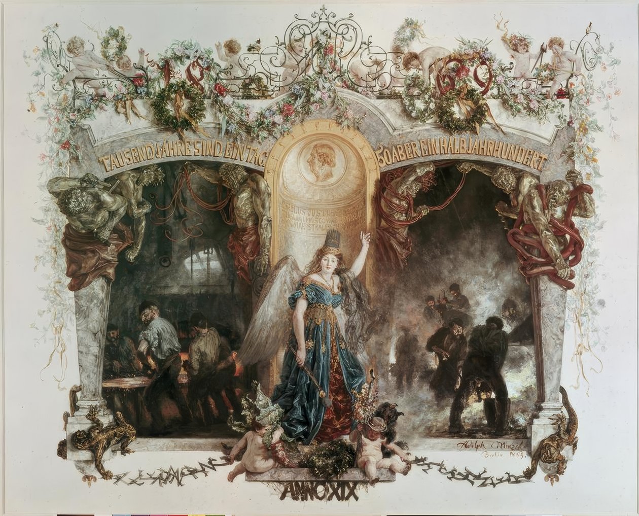 Dirección para el quincuagésimo aniversario de la empresa Heckmann de Adolph Menzel