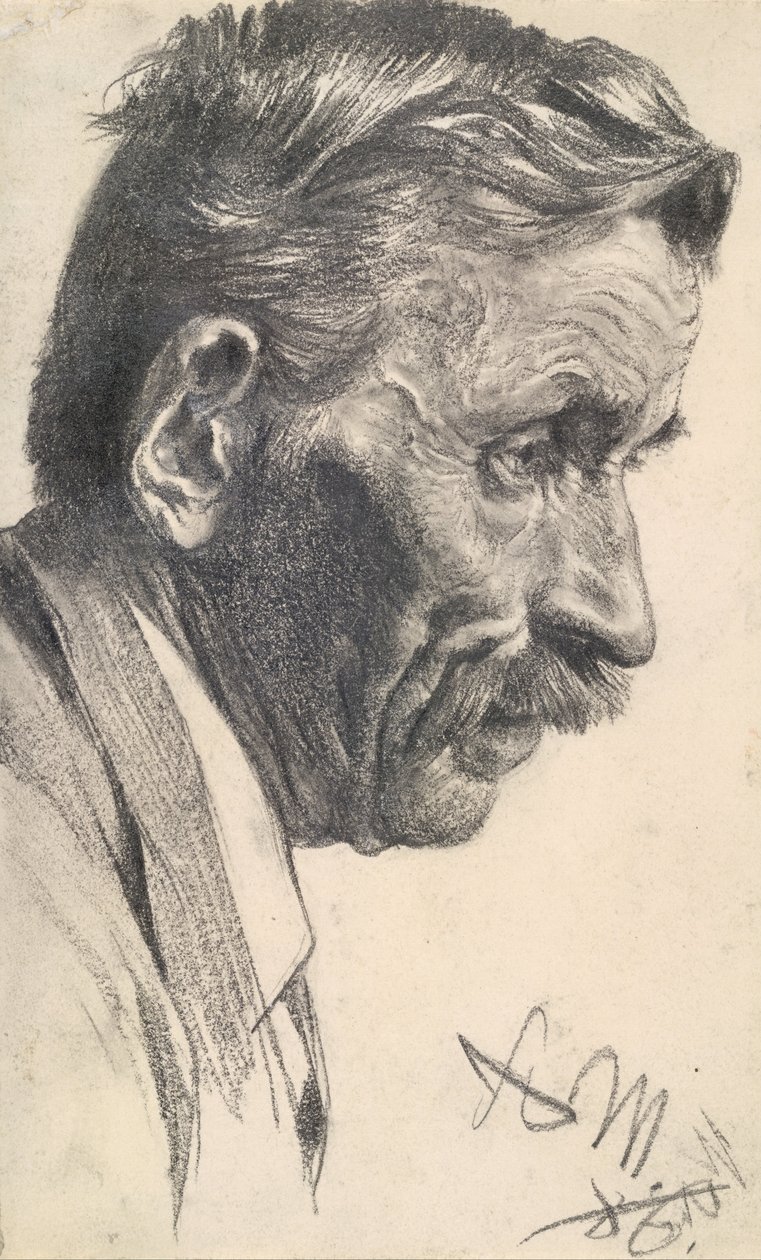 Cabeza de hombre de Adolph Menzel