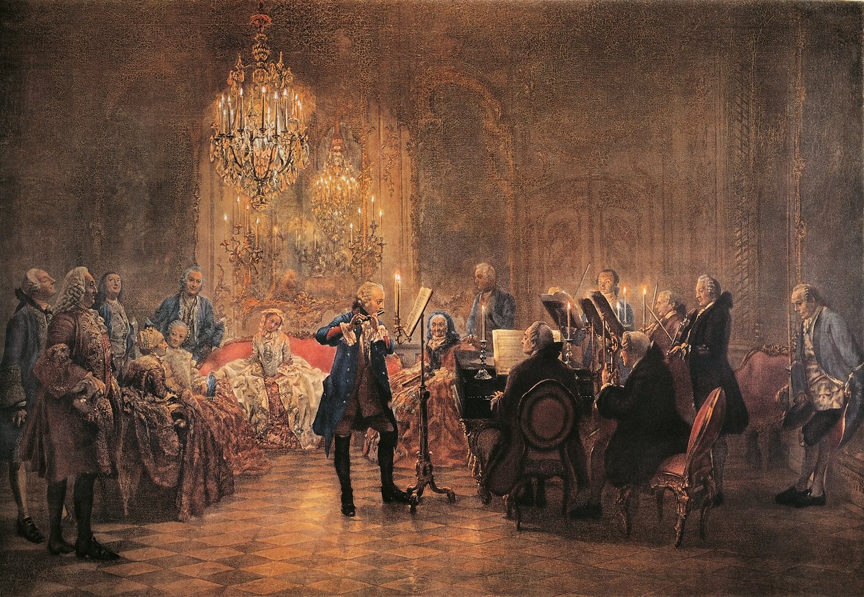 Concierto para flauta con Federico el Grande en Sanssouci de Adolph Menzel