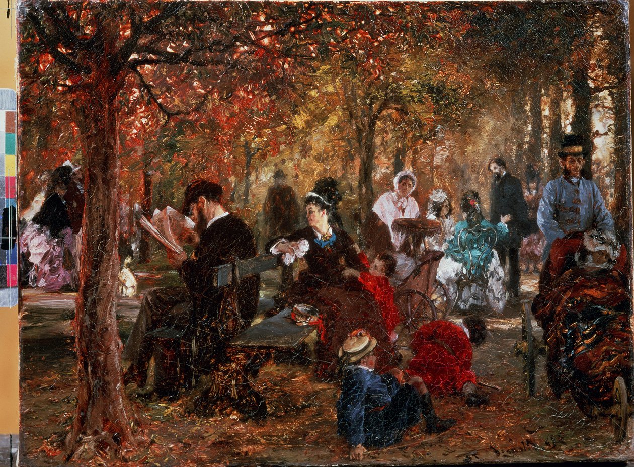 "" Dans le jardin du Luxembourg a Paris "" (En el Jardín de Luxemburgo) Peinture d