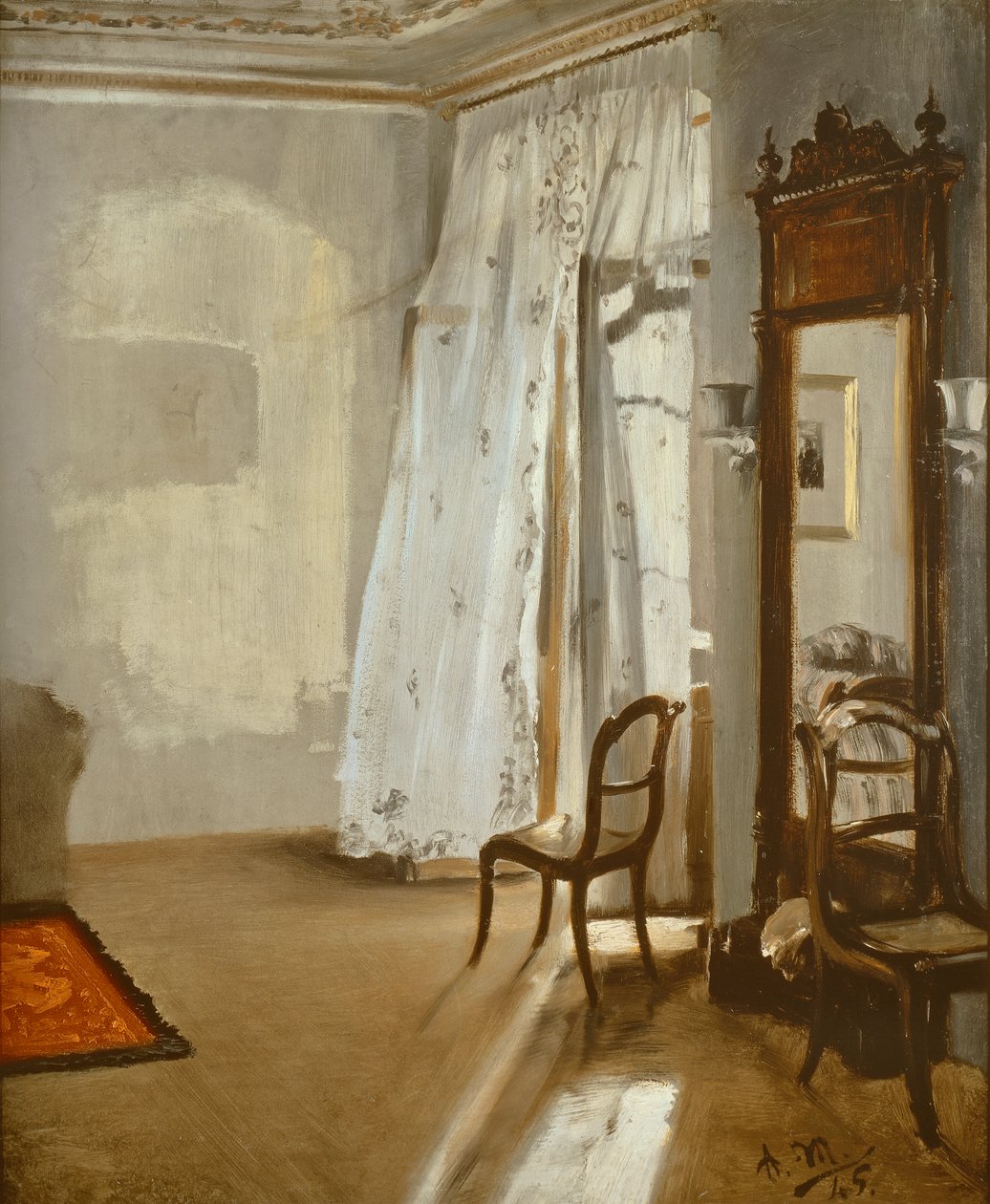 Habitación con balcón de Adolph Menzel