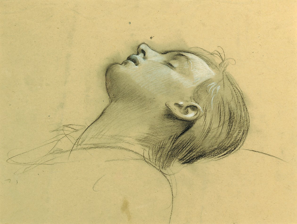 Estudio de la cabeza de Santa Cecilia, posiblemente para "Ahasver" de Adolf Hiremy Hirschl