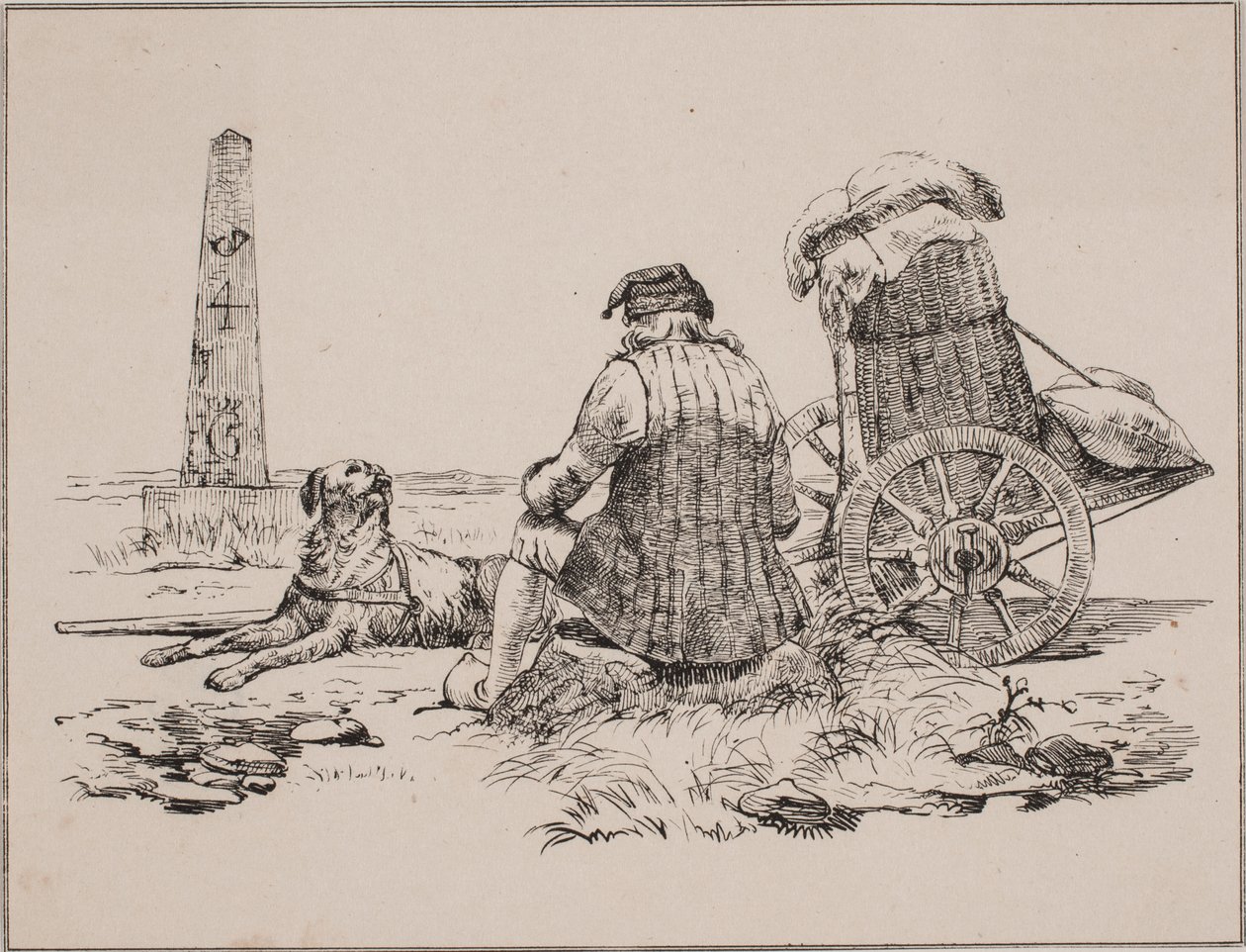 El buhonero y su perro de Johan Adolph Kittendorff