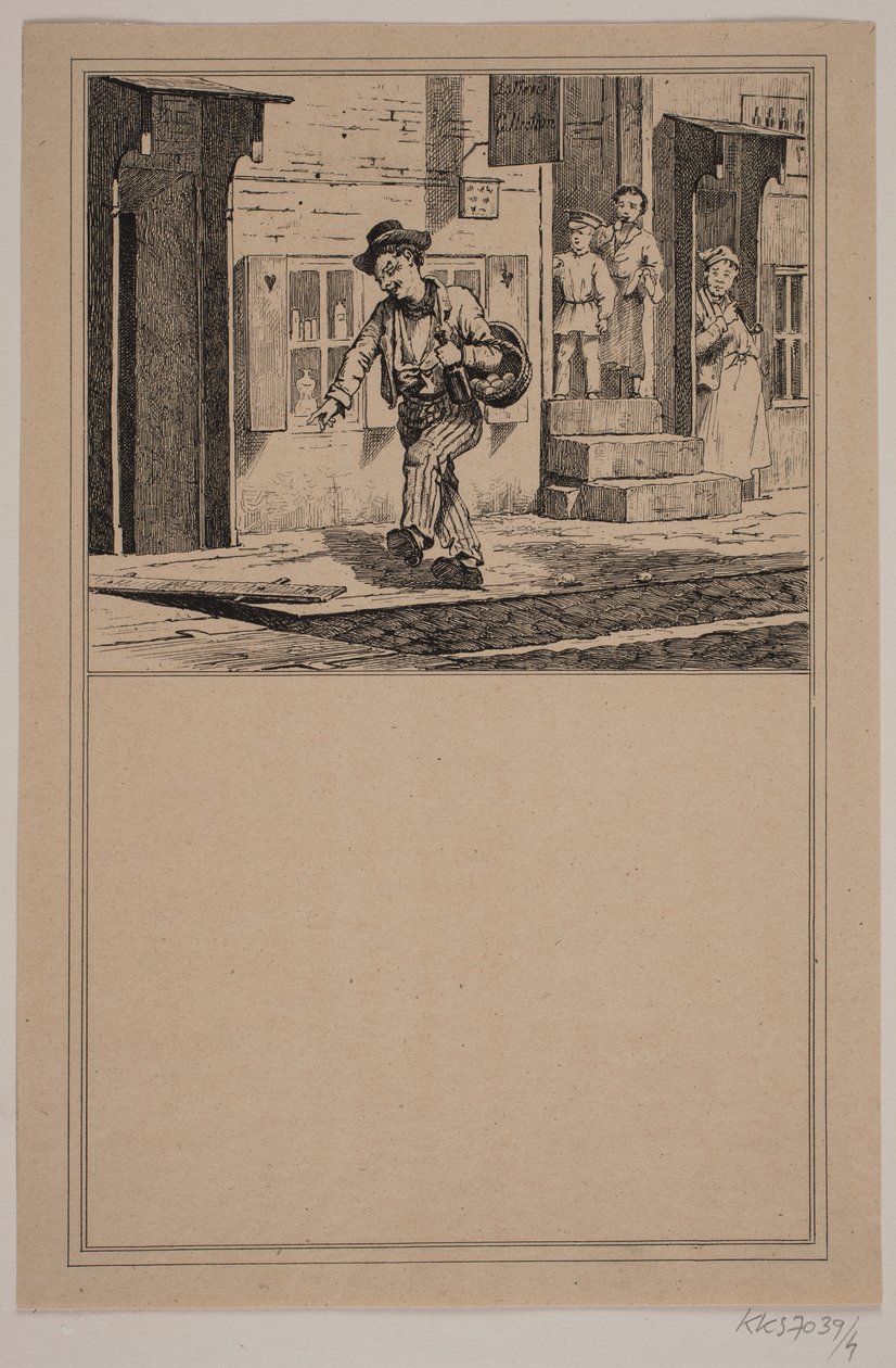 El borracho. No. 3 en Chr. Winther y M. Rørbye, "25 imágenes para niños pequeños" de Johan Adolph Kittendorff