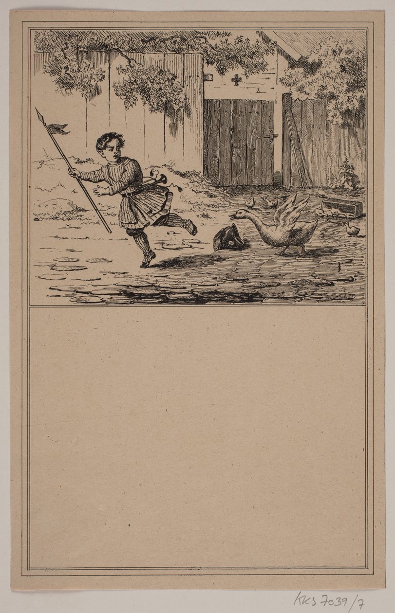 El valiente héroe. No. 6 en Chr. Winther y M. Rørbye, "25 Imágenes para niños pequeños" de Johan Adolph Kittendorff