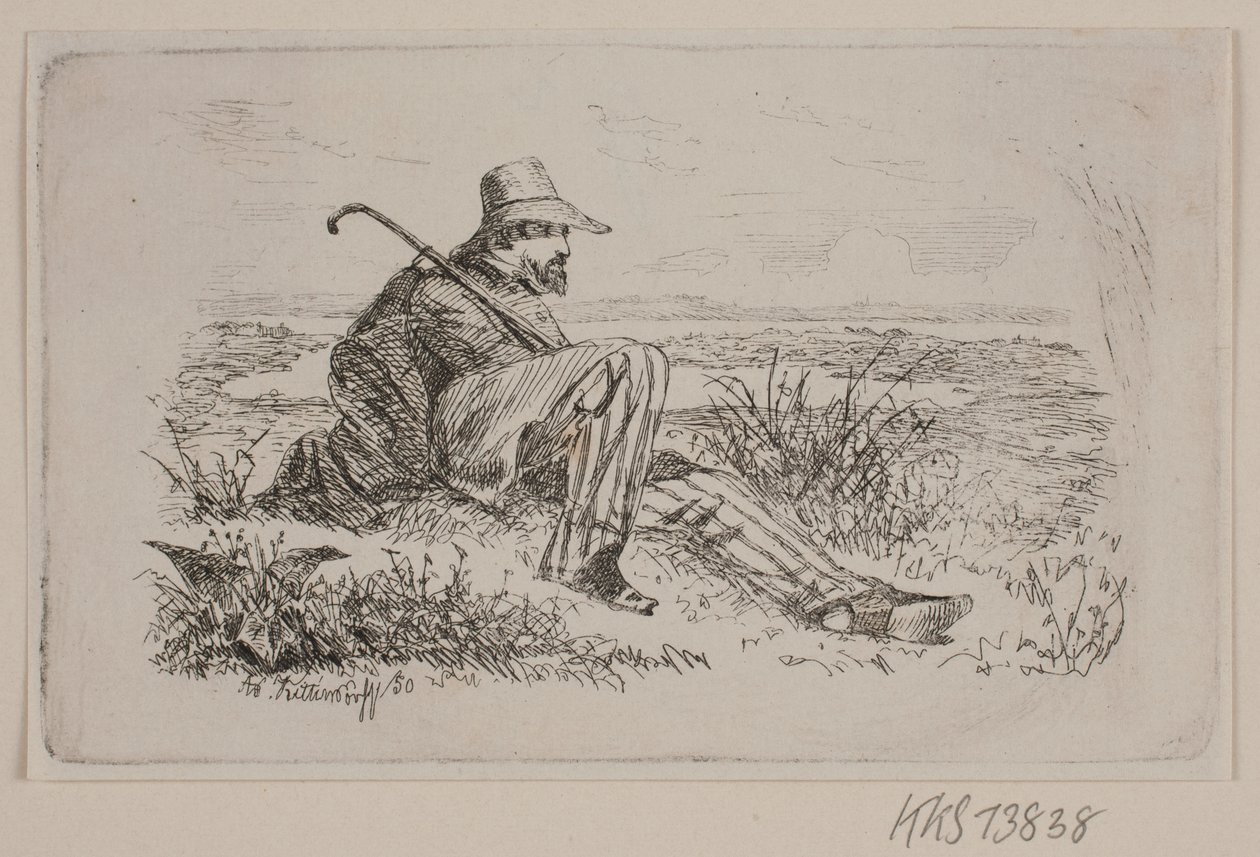 Un caminante sentado de Johan Adolph Kittendorff