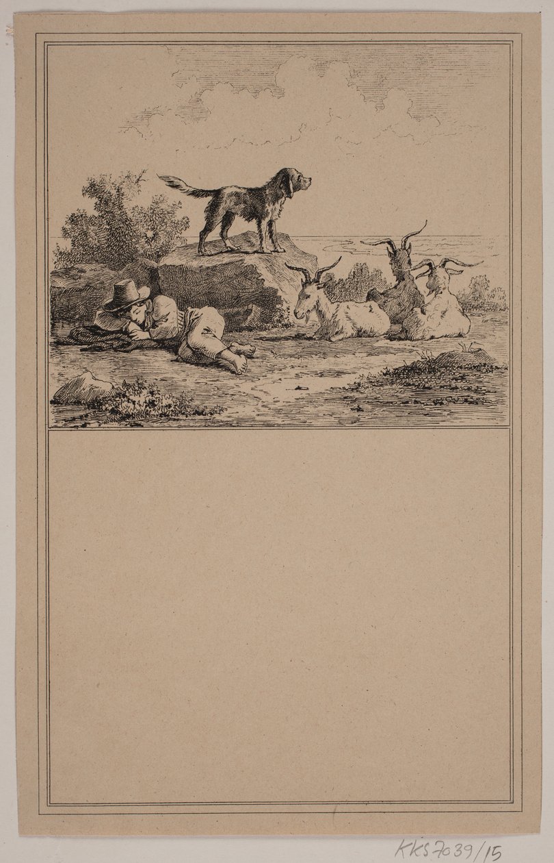 El pastorcito. Nº 14 en Chr. Winther y M. Rørbye, "25 Imágenes para niños pequeños" de Johan Adolph Kittendorff