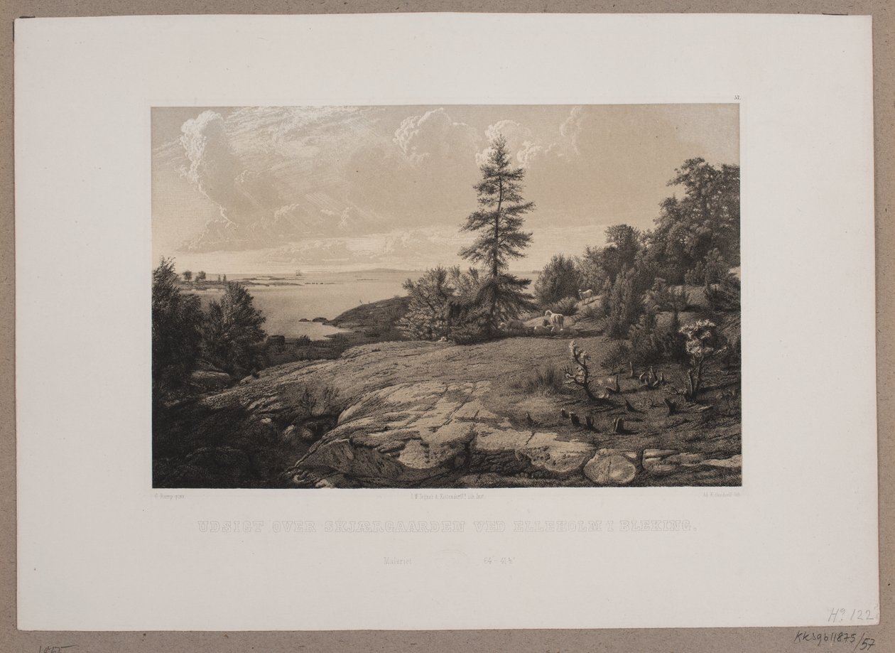 Vista de Skjærdgaarden en Elleholm, en Bleking. de Johan Adolph Kittendorff