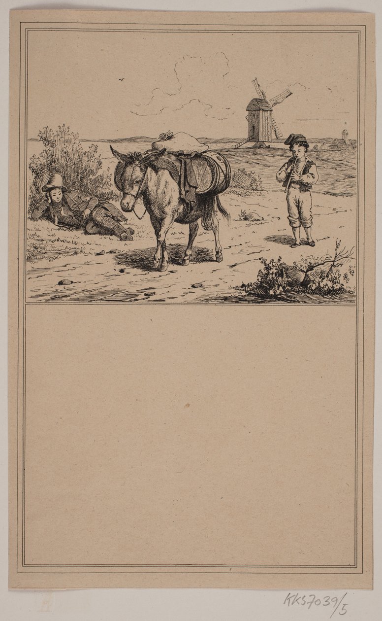 El asno. No. 4 en Chr. Winther y M. Rørbye, "25 imágenes para niños pequeños" de Johan Adolph Kittendorff