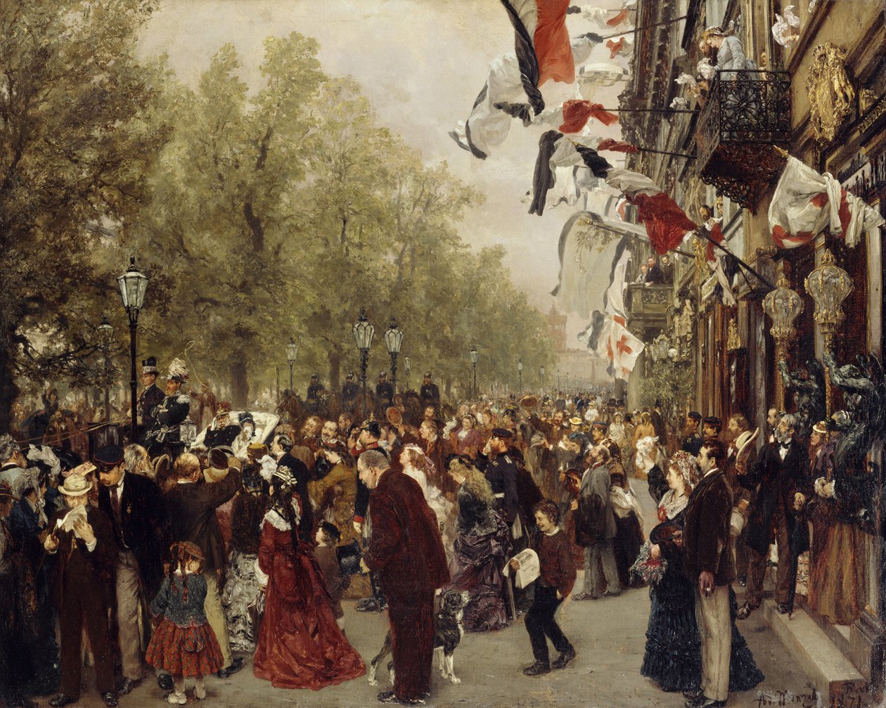 Partida del rey Guillermo I hacia el ejército el 31 de julio de 1870 de Adolph Menzel