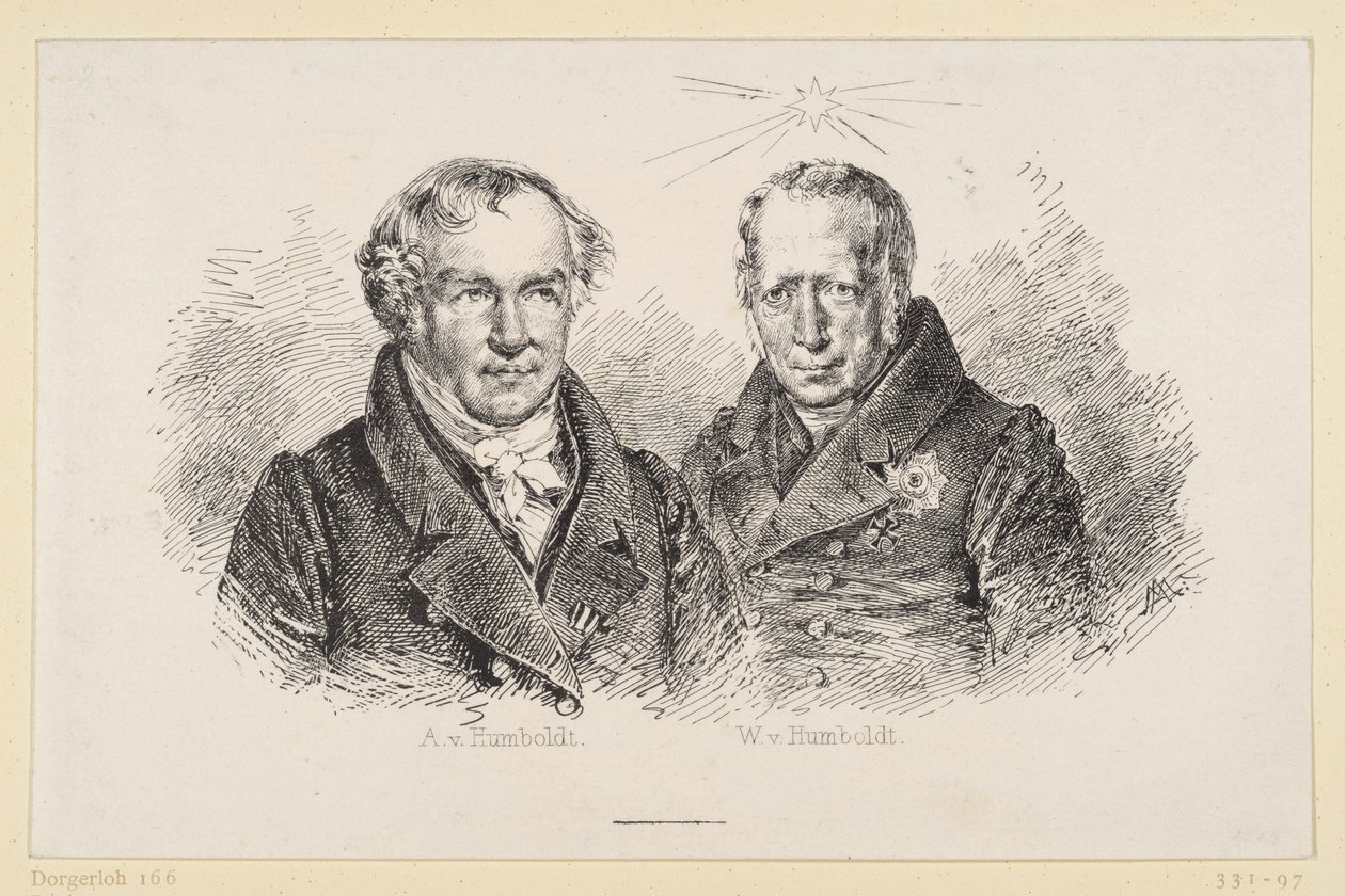 Alexander y Wilhelm von Humboldt de Adolph Menzel