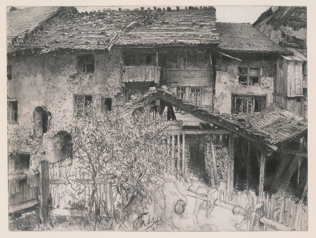 Casas antiguas en Interlaken de Adolph Menzel