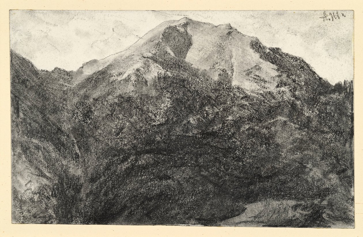 Cima de una montaña sin árboles de Adolph Menzel