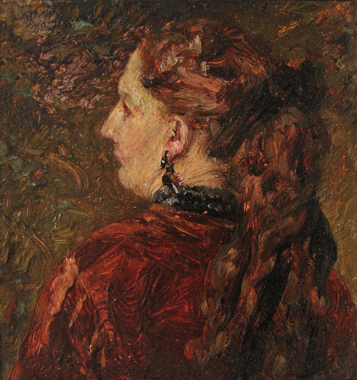 Retrato de una dama. Miniatura de la colección Löwe de Adolph Menzel