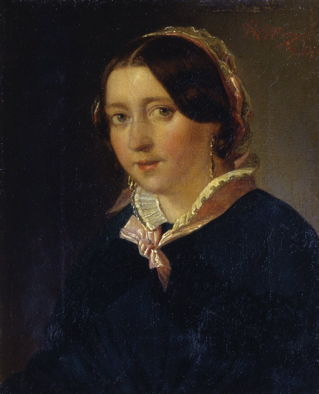 Retrato de una joven de Adolph Menzel