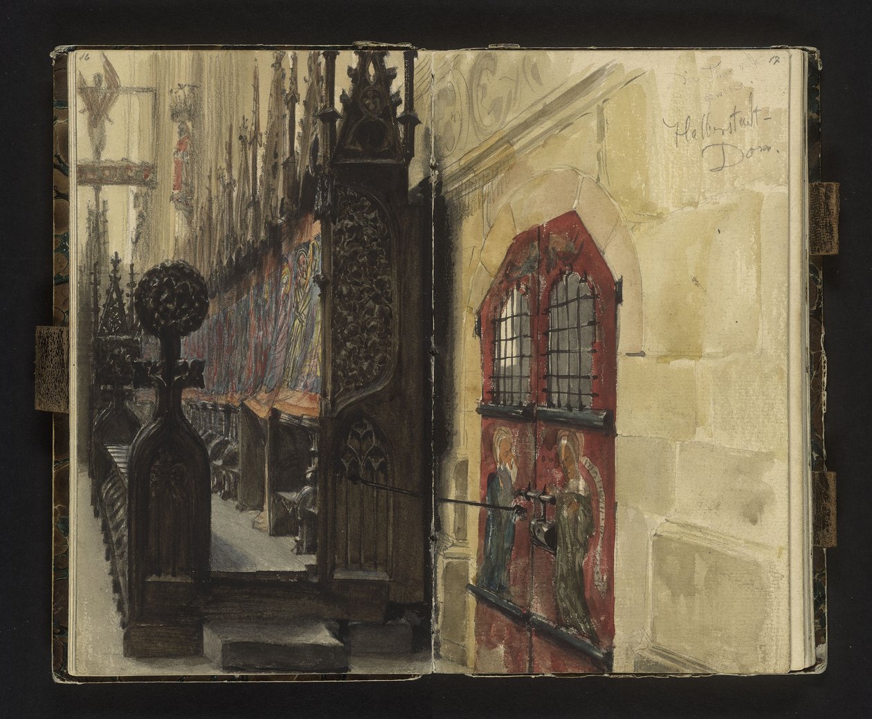 Vista de los bancos del coro de la catedral de Halberstadt de Adolph Menzel