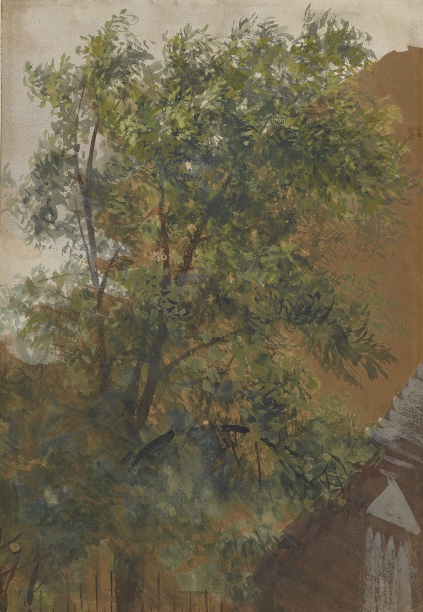 Vista desde la ventana del patio de su estudio en Marienstraße 22 de Adolph Menzel