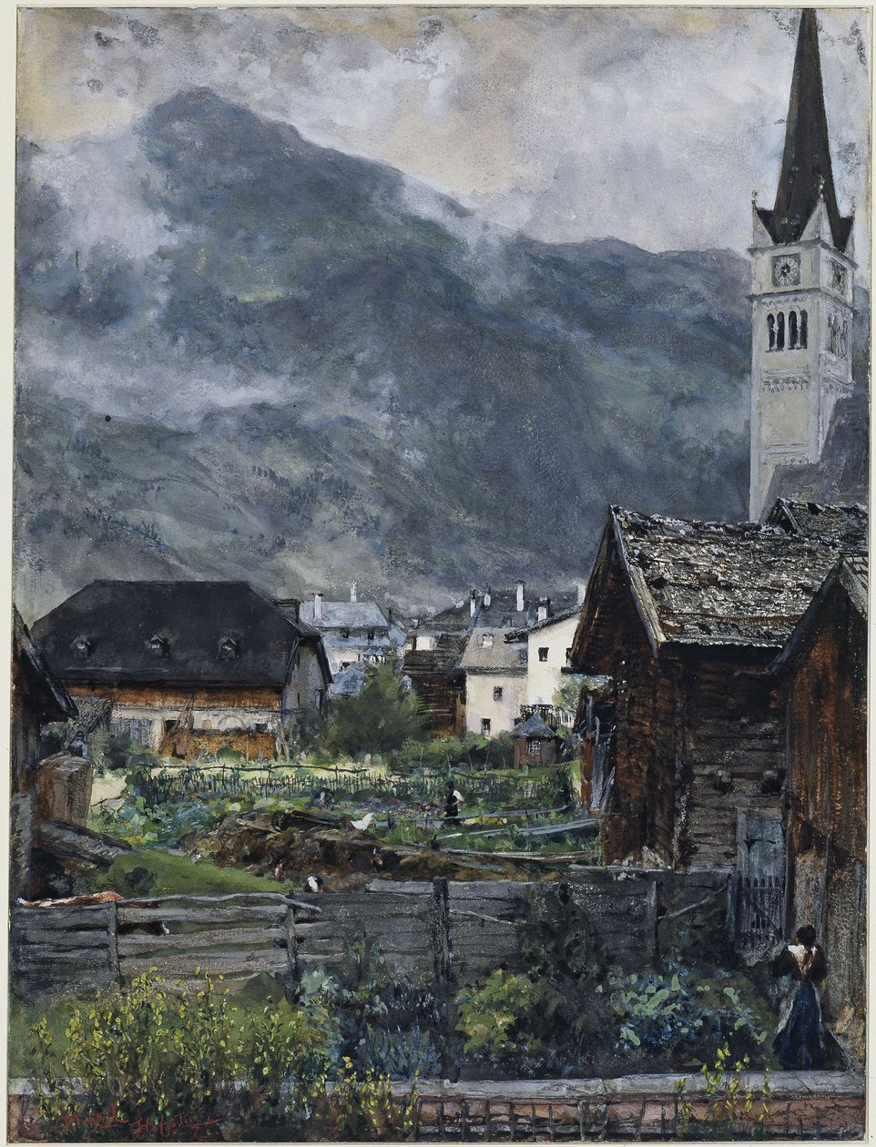 Vista desde la Villa Herrmann hacia el valle de Hofgastein de Adolph Menzel