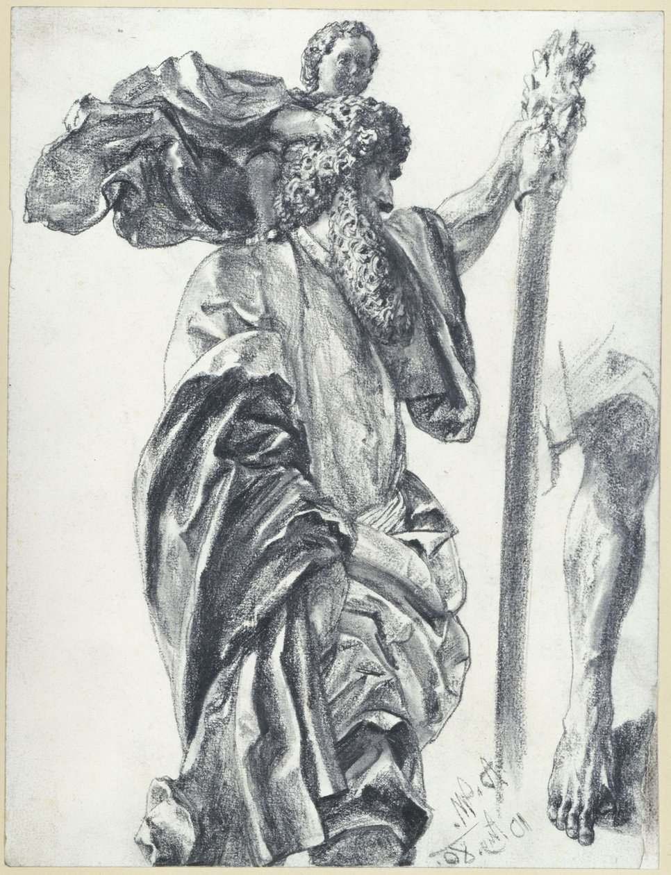San Cristóbal, del maestro de los apóstoles de Freiberg, en Dresde de Adolph Menzel