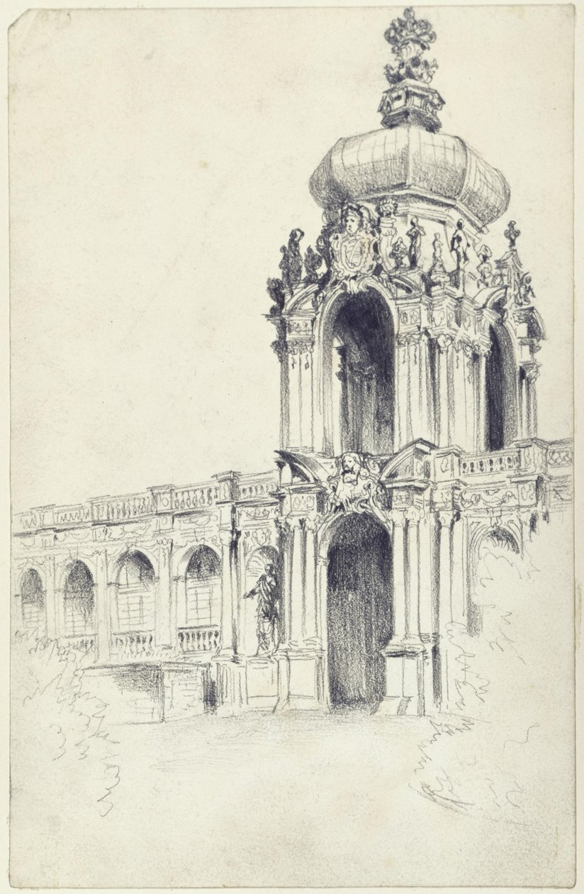 La Puerta de la Corona del Zwinger de Dresde de Adolph Menzel