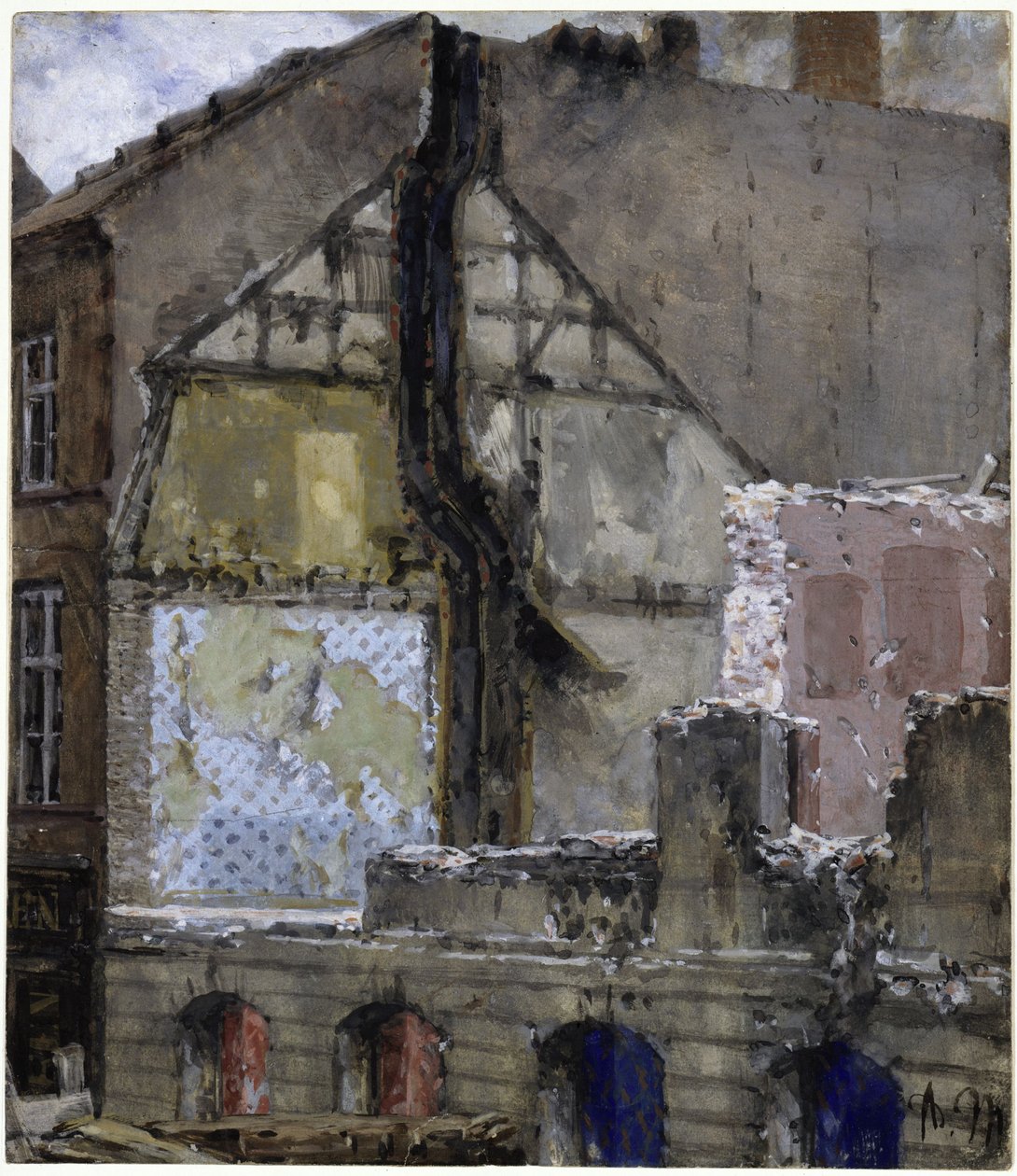La casa a medio construir, de «Álbum infantil» de Adolph Menzel