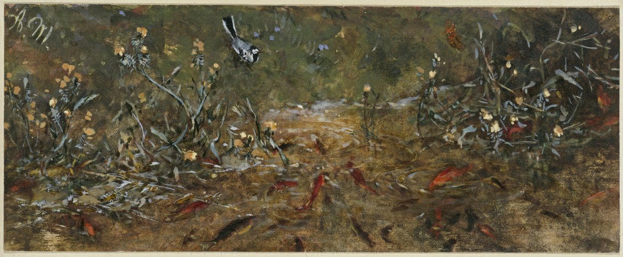 El estanque de peces de colores. Del «Álbum infantil» de Adolph Menzel