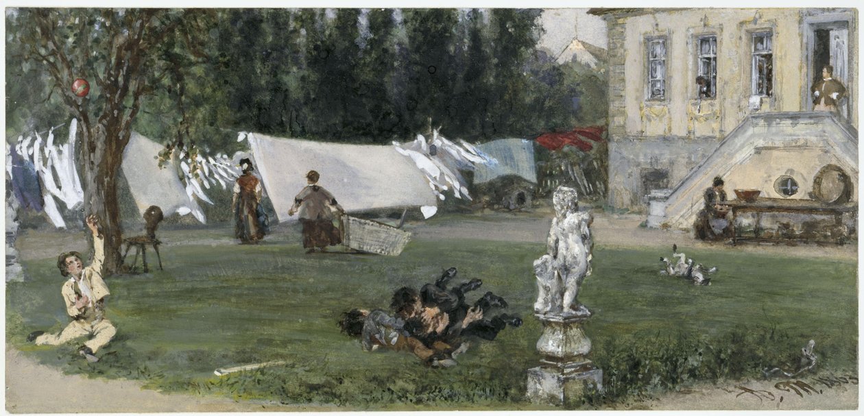 El lugar de secado. Del «Álbum infantil» de Adolph Menzel