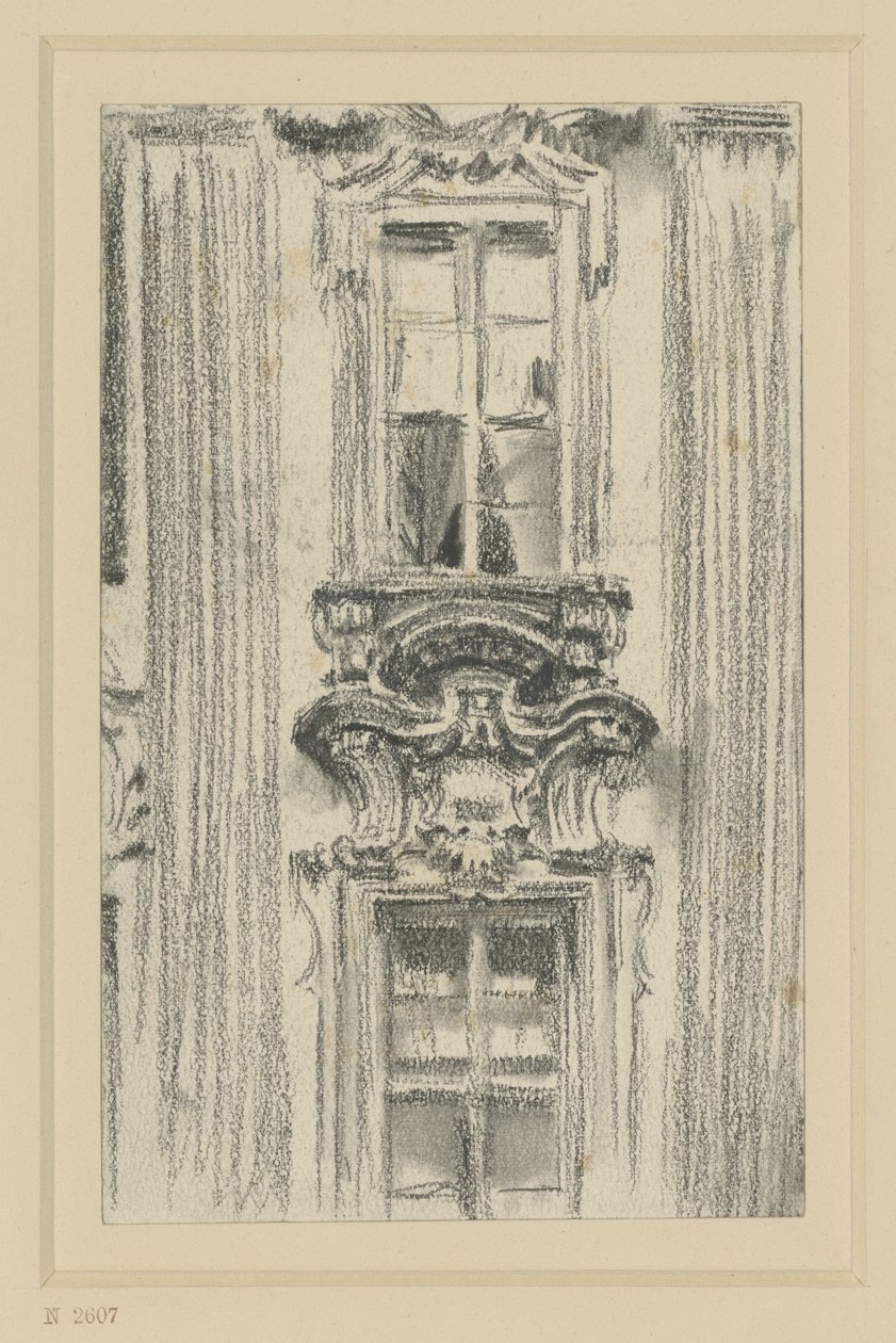 Detalle de la fachada del British Hotel de Dresde de Adolph Menzel
