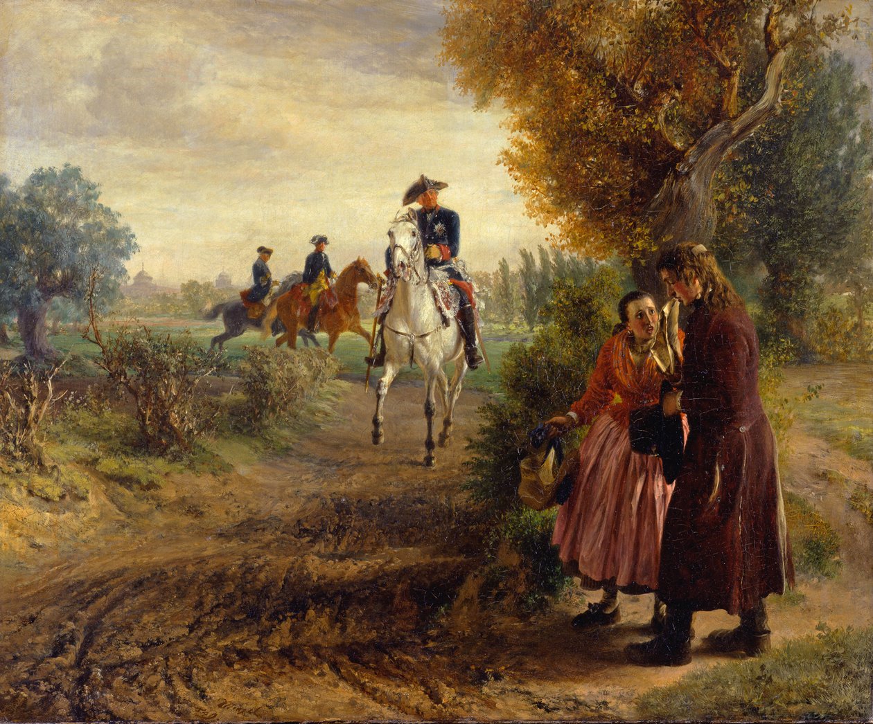 La petición (El paseo a caballo) de Adolph Menzel