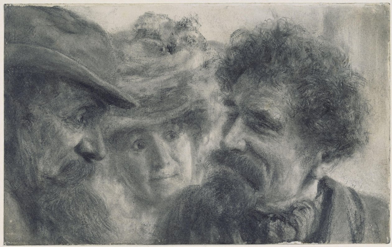 Tres cabezas de Adolph Menzel