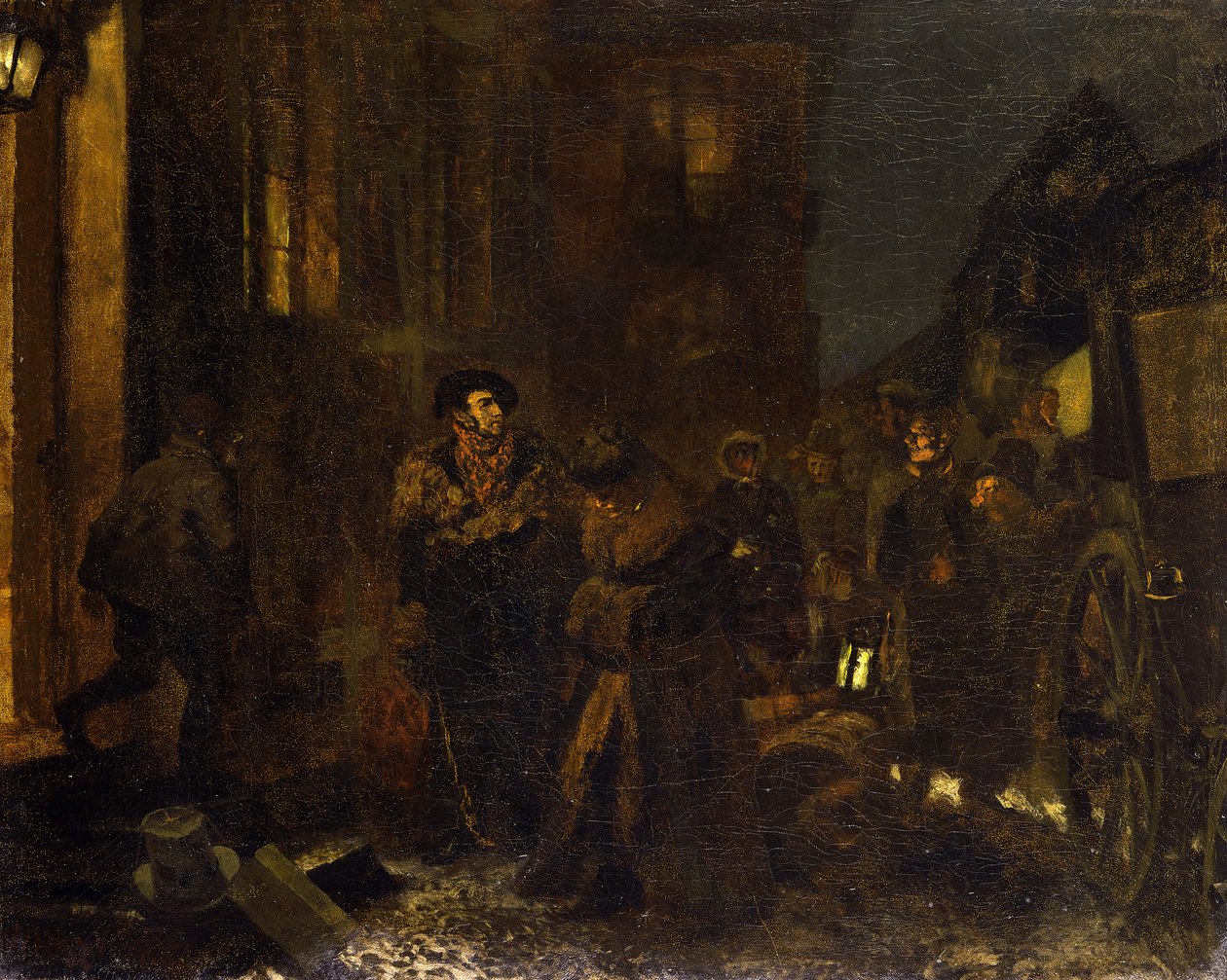 Una parada durante el viaje de Adolph Menzel