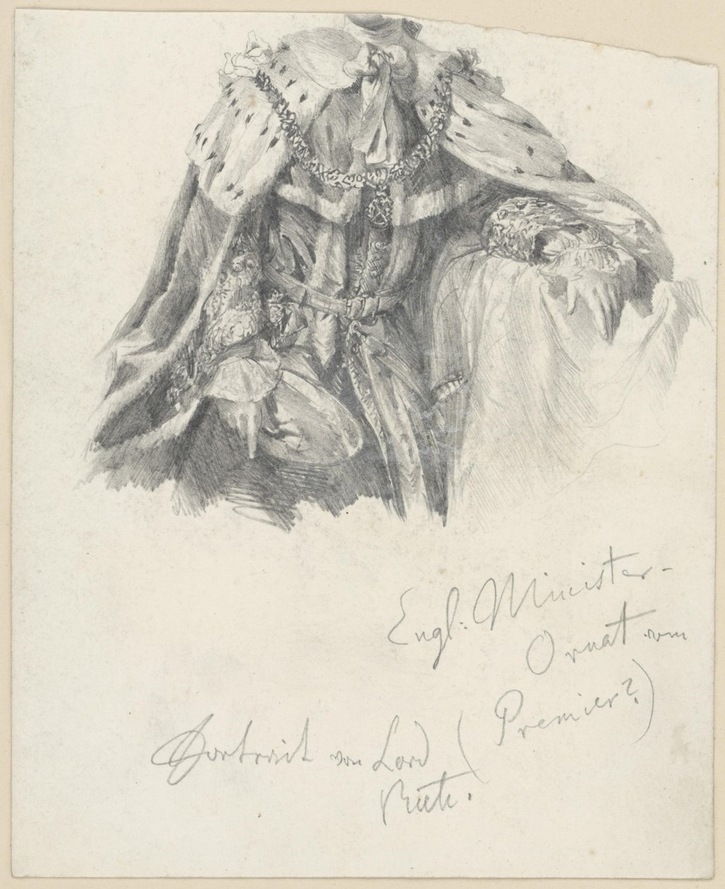 Vestidura ministerial inglesa del retrato de Lord Bute de Adolph Menzel