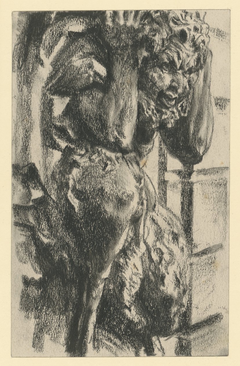 Fauno como atlante en la galería de arcos noreste del Zwinger de Dresde de Adolph Menzel