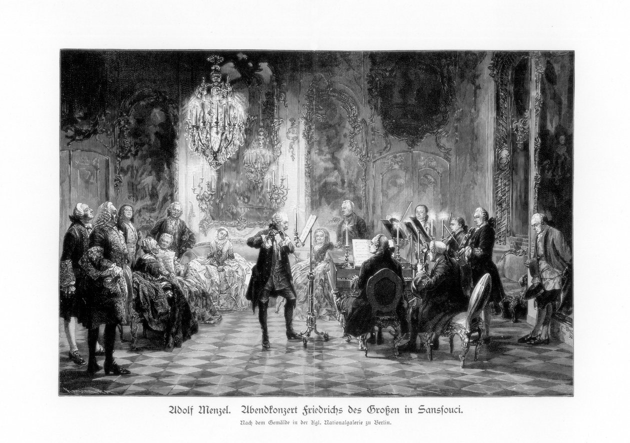 Concierto de Federico el Grande en Sanssouci de Adolph Menzel
