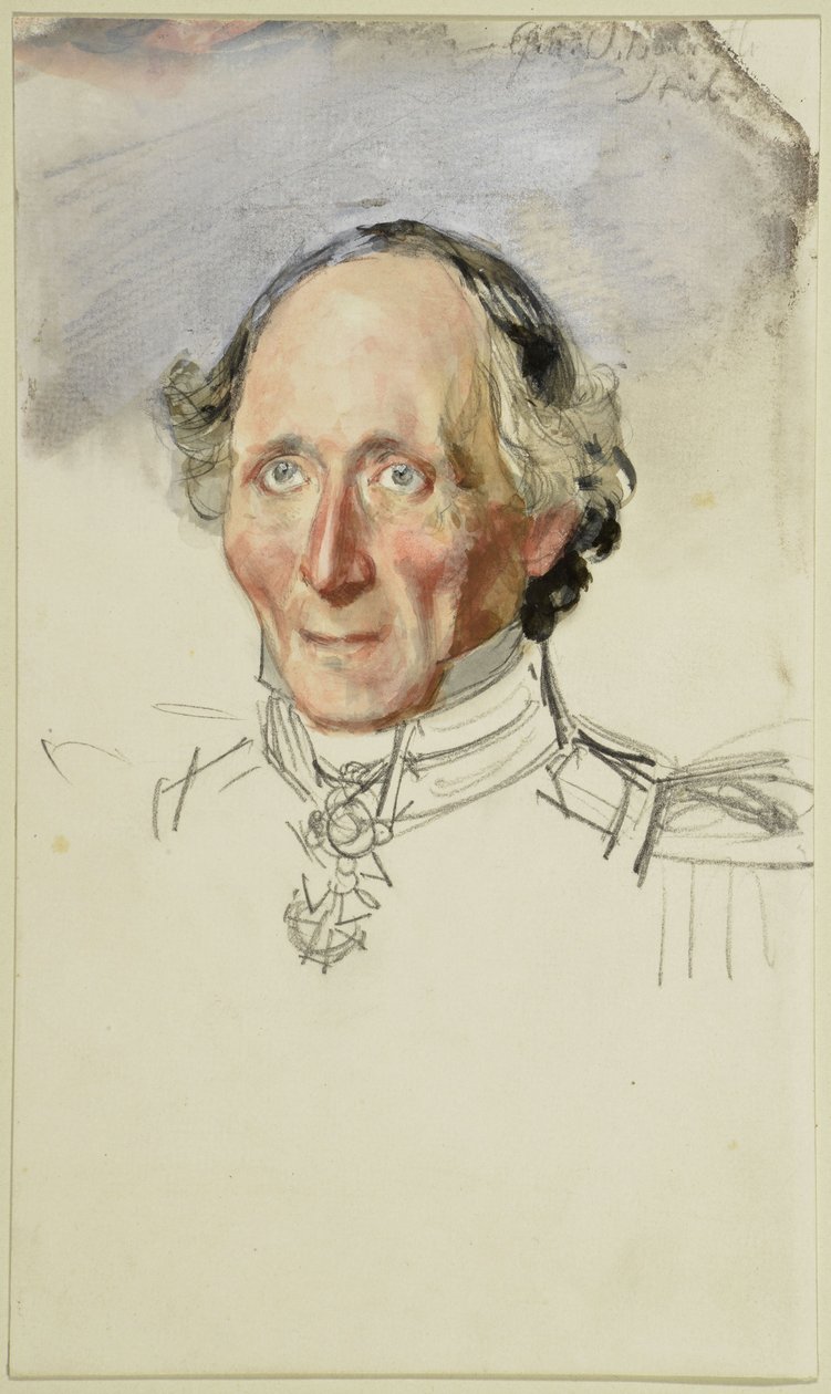 Friedrich August Stüler. Estudio para el cuadro «Coronación de Guillermo I en Königsberg» de Adolph Menzel