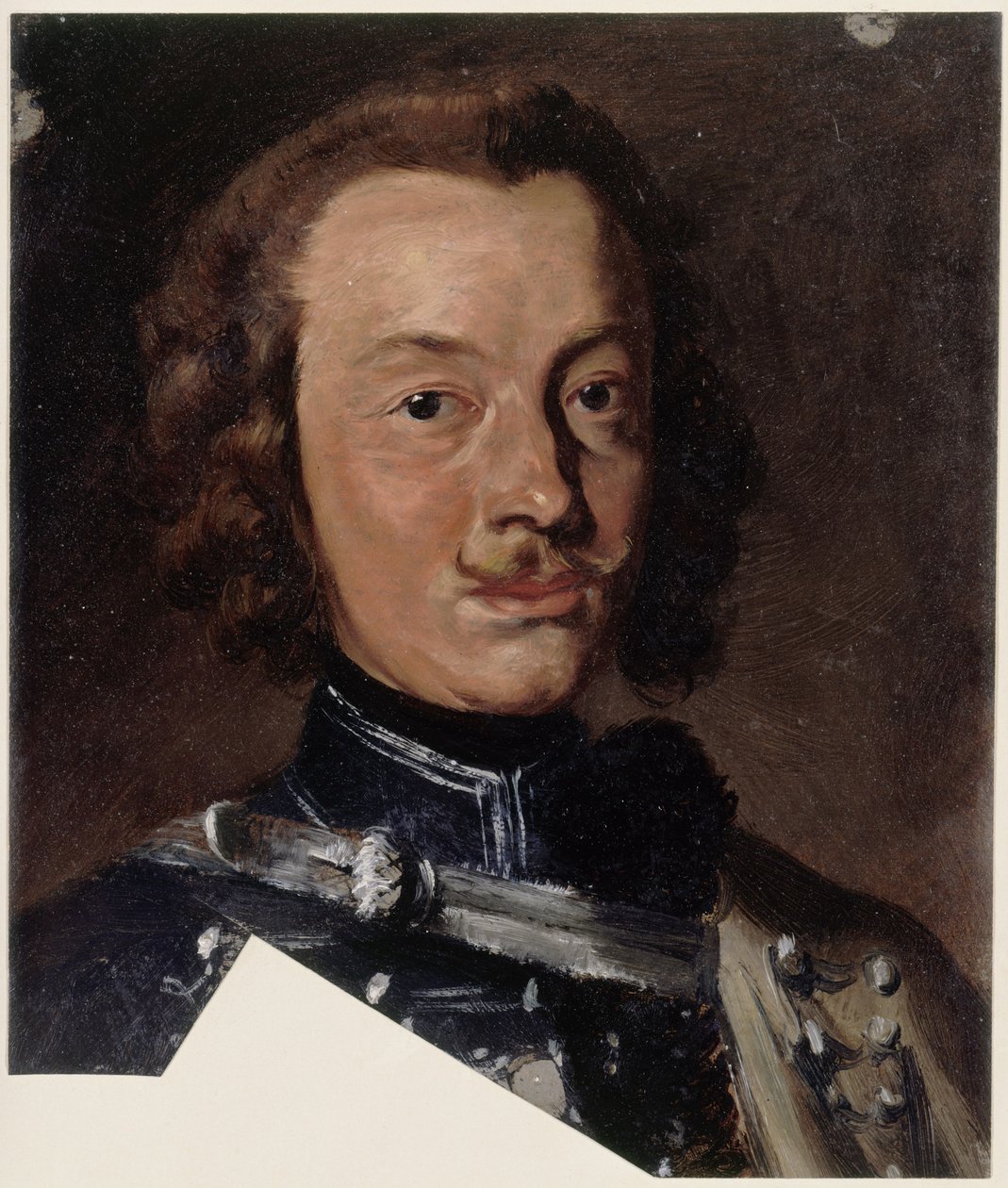 Friedrich Wilhelm, barón von Seydlitz-Kurzbach, general de caballería prusiano, jefe de escuadrón del Regimiento de Húsares n.º 4 (en la imagen de abajo, detalle del cordón del dolman); con la cabeza girada hacia la derecha, mirando al frente de Adolph Menzel