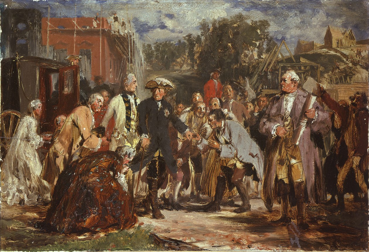 Federico el Grande de viaje. Boceto de Adolph Menzel