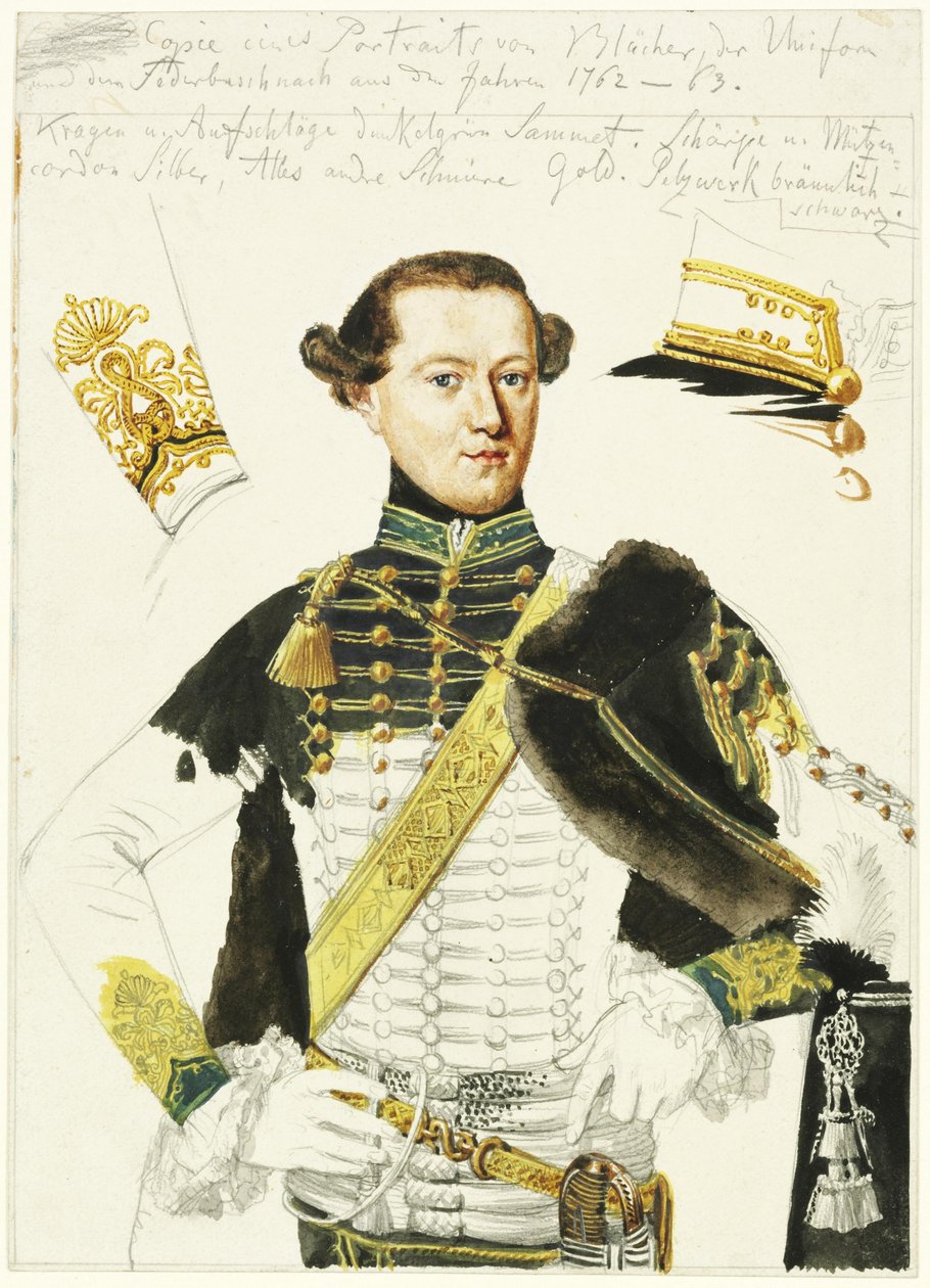 Gebhard Leberecht von Blücher. Boceto basado en un cuadro de Adolph Menzel