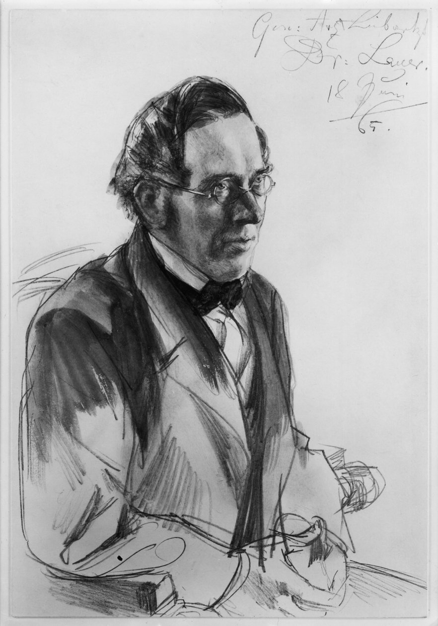 Médico general y personal Dr. Gustav Lauer. Estudio para la pintura «Coronación de Guillermo I en Königsberg» de Adolph Menzel
